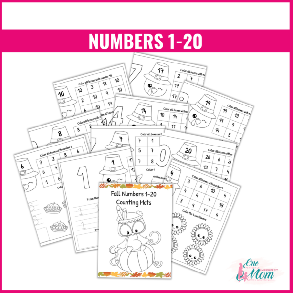 fall placemats numbers 1-20